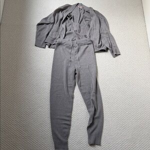 H&M Gray Knit Cardigan and Pants Set